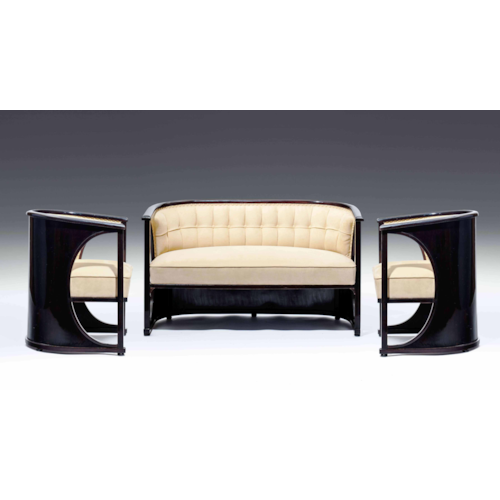 SEATING GROUP
so-called half-moon suite
consisting of: 2 settees, 8 armchairs